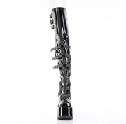 Demonia CAMEL-308 Thigh High Boot (Black Patent)