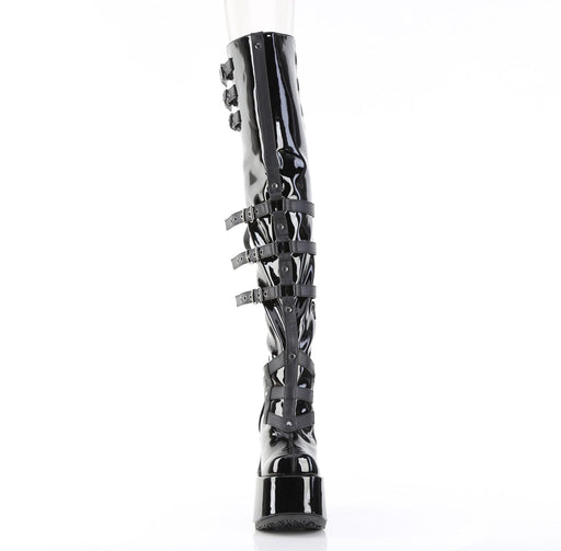 Demonia CAMEL-308 Thigh High Boot (Black Patent)