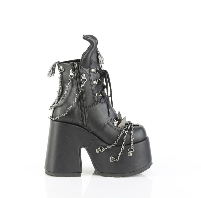 Demonia CAMEL-64 Ankle Boot (Black Vegan Leather)