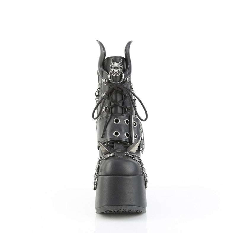 Demonia CAMEL-64 Ankle Boot (Black Vegan Leather)