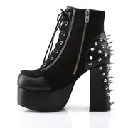 Demonia CHARADE-100 Ankle Boot (Black Vegan Leather-Suede)
