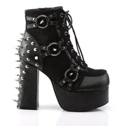 Demonia CHARADE-100 Ankle Boot (Black Vegan Leather-Suede)