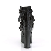 Demonia CHARADE-110 Ankle Boot (Black Vegan Leather-Lace Overlay)