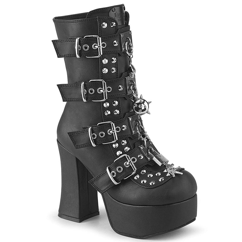 Demonia CHARADE-118 Ankle Boot (Black Vegan Leather)