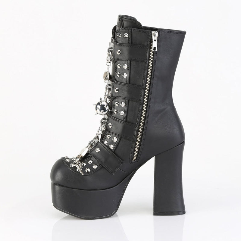 Demonia CHARADE-118 Ankle Boot (Black Vegan Leather)