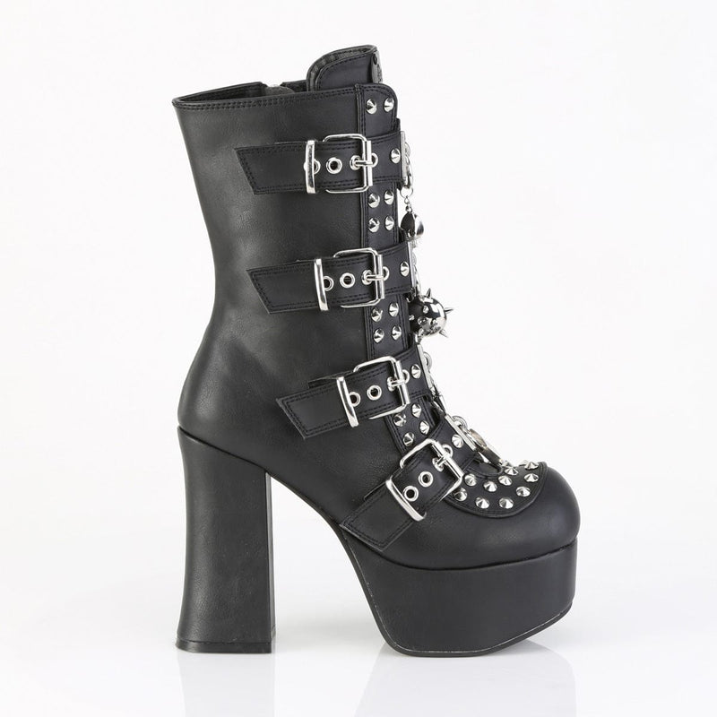 Demonia CHARADE-118 Ankle Boot (Black Vegan Leather)