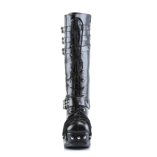 Demonia CHARADE-206 Knee High Boot (Black Vegan Leather)