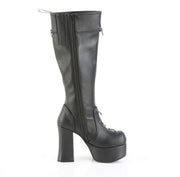Demonia CHARADE-211 Knee High Boot (Black Vegan Leather)