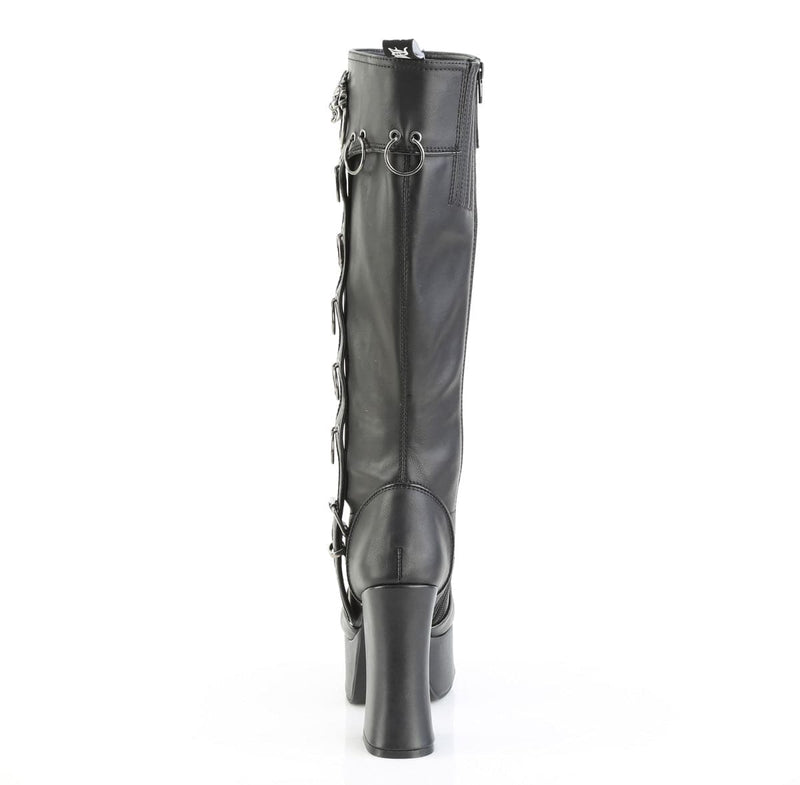 Demonia CHARADE-211 Knee High Boot (Black Vegan Leather)