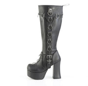 Demonia CHARADE-211 Knee High Boot (Black Vegan Leather)