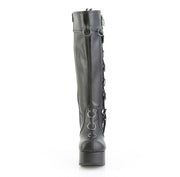 Demonia CHARADE-211 Knee High Boot (Black Vegan Leather)
