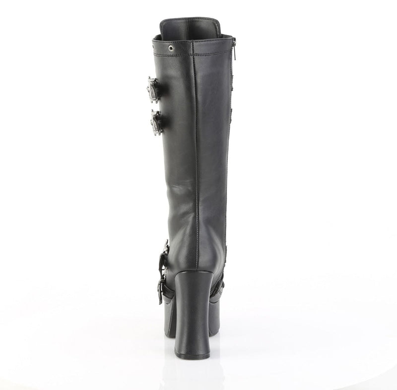 Demonia CHARADE-230 Knee High Boot (Black Vegan Leather)
