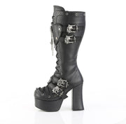 Demonia CHARADE-230 Knee High Boot (Black Vegan Leather)