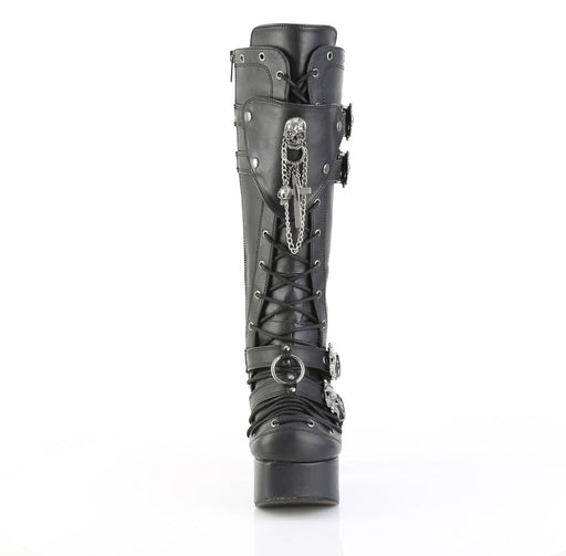 Demonia CHARADE-230 Knee High Boot (Black Vegan Leather)