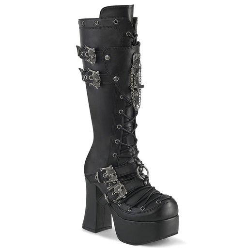 Demonia CHARADE-230 Knee High Boot (Black Vegan Leather)