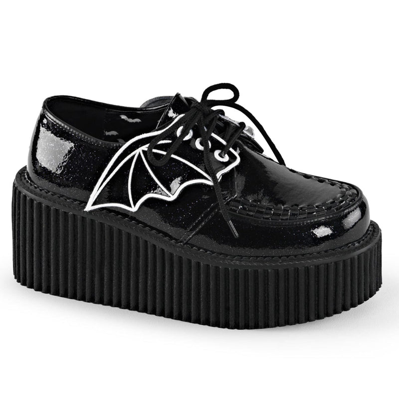 Demonia CREEPER-205 Sneaker (Black Glitter Vinyl)