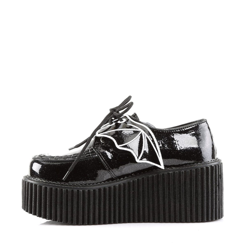 Demonia CREEPER-205 Sneaker (Black Glitter Vinyl)