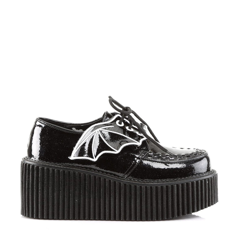 Demonia CREEPER-205 Sneaker (Black Glitter Vinyl)
