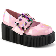Demonia CREEPER-230 Mary Jane (Baby Pink Holo Patent)