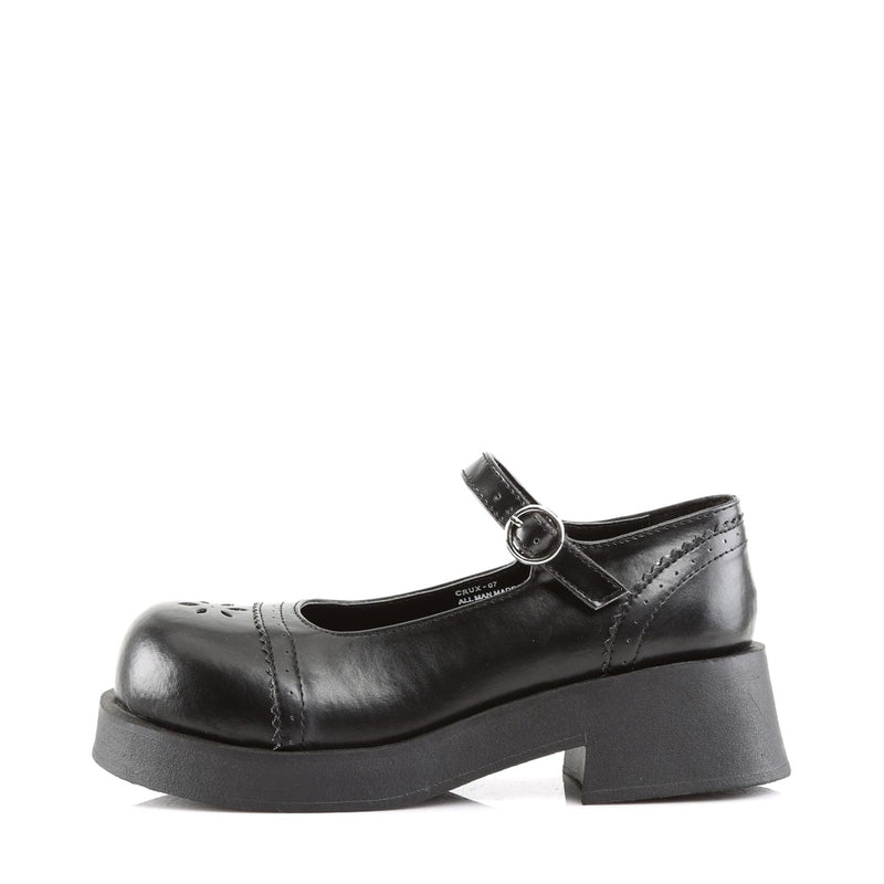 Demonia CRUX-07 Mary Jane (Black Vegan Leather)
