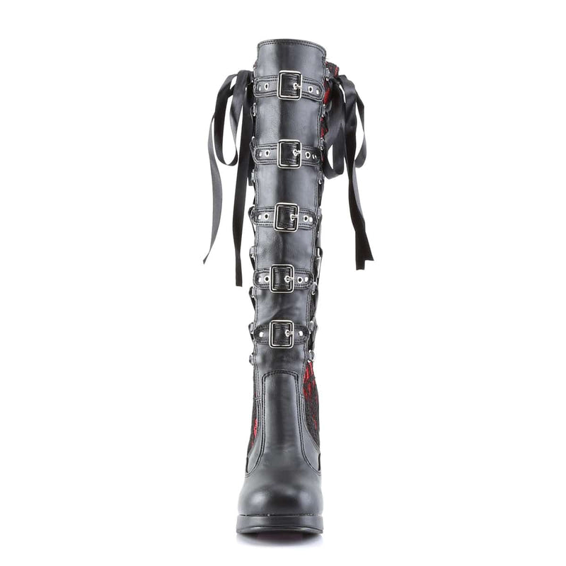 Demonia CRYPTO-106 Black-Red Vegan Leather