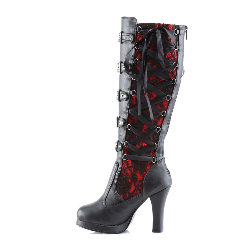 Demonia CRYPTO-106 Black-Red Vegan Leather