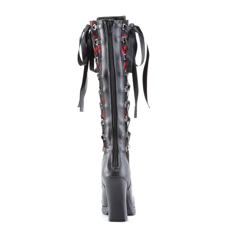 Demonia CRYPTO-106 Black-Red Vegan Leather