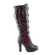 Demonia CRYPTO-106 Black-Red Vegan Leather