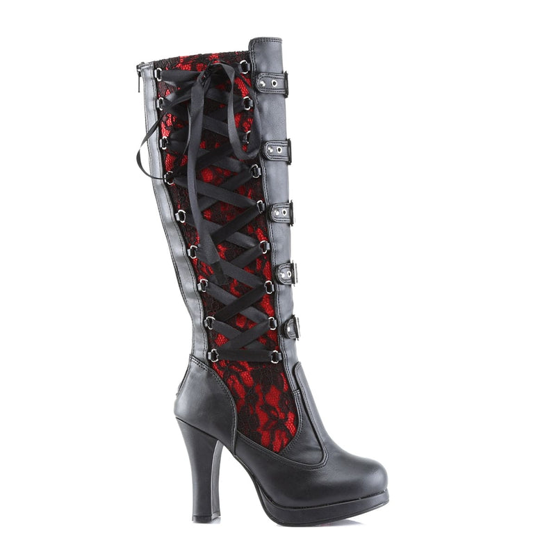 Demonia CRYPTO-106 Black-Red Vegan Leather