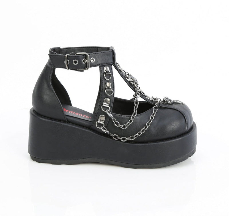 Demonia CUBBY-28 Sandal (Black Vegan Leather)