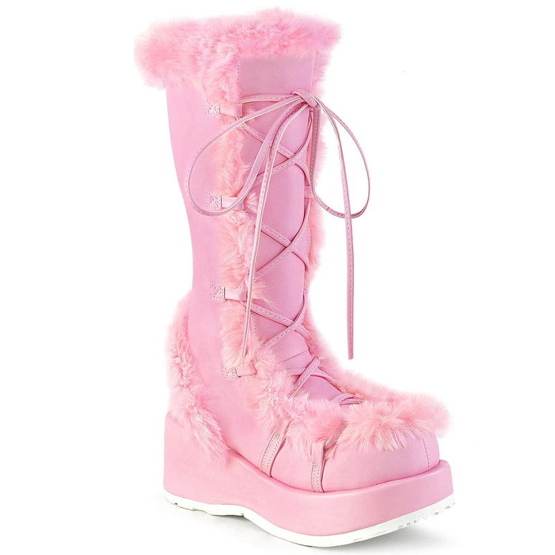 Demonia CUBBY-311 Mid-Calf Boot (Baby Pink Vegan Leather) 6