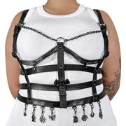 Demonia DA-118-SM Body Harness (Black Faux Leather) L-XL