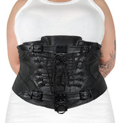 Demonia DA-310-SM Waist Cincher (Black Stretch Faux Leather) L-XL