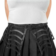 Demonia DA-315-SM Spiderweb Belt (Black Faux Leather) L-XL
