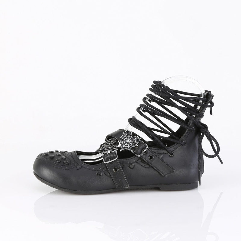 Demonia DAISY-11 Flat (Black Vegan Leather)