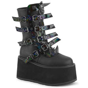 DAMNED-156 Mid-Calf Boot (Black Vegan Leather)