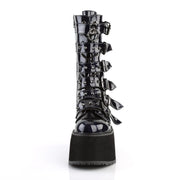 Demonia DAMNED-225 Mid-Calf Boot (Black Hologram Vegan Leather)