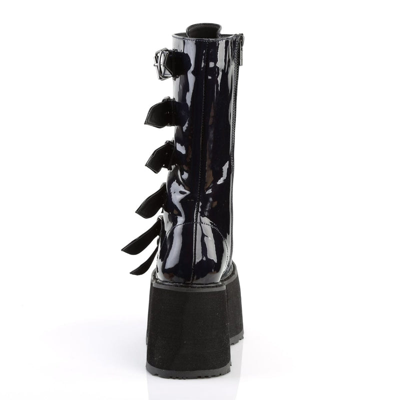 Demonia DAMNED-225 Mid-Calf Boot (Black Hologram Vegan Leather)