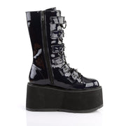 Demonia DAMNED-225 Mid-Calf Boot (Black Hologram Vegan Leather)