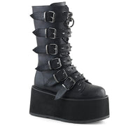 Demonia DAMNED-225 Mid-Calf Boot (Black Vegan Leather) 6