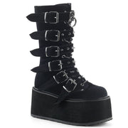 Demonia DAMNED-225 Mid-Calf Boot (Black Vegan Leather)