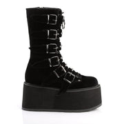 Demonia DAMNED-225 Mid-Calf Boot (Black Vegan Leather)