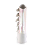 Demonia DAMNED-225 Mid-Calf Boot (Pearl Iridescent Vegan Leather)