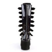 Demonia DAMNED-318 Knee High Boot (Black Hologram Vegan Leather)