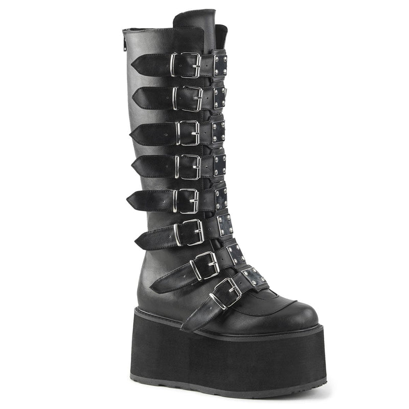Demonia DAMNED-318 Knee High Boot (Black Vegan Leather) 5