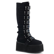 Demonia DAMNED-318 Knee High Boot (Black Velvet)