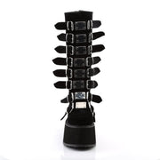 Demonia DAMNED-318 Knee High Boot (Black Velvet)