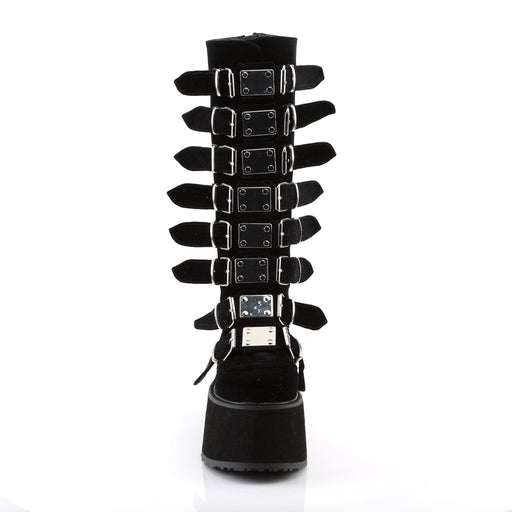 Demonia DAMNED-318 Knee High Boot (Black Velvet)