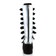 Demonia DAMNED-318 Silver Hologram Knee Boots