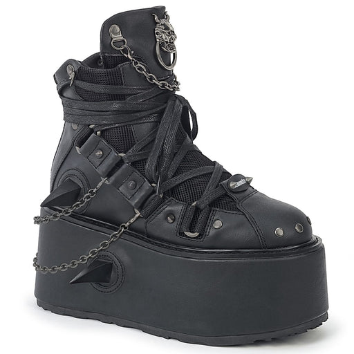 Demonia DAMNED-60 Black Vegan Leather Ankle Boot